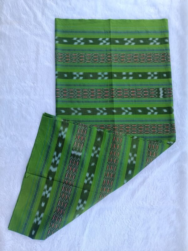 Light Green Cotton Handwoven Ikat Fabric