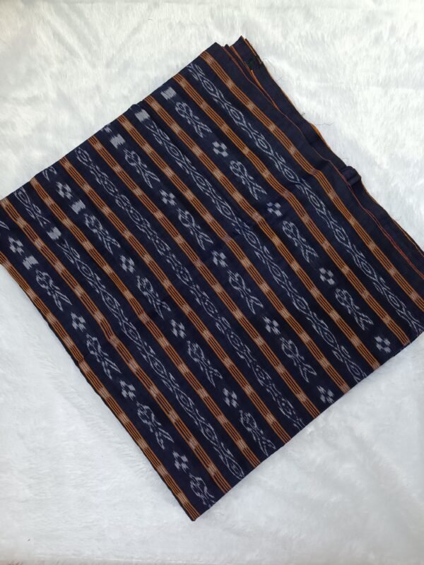 Black Cotton Handwoven Ikat Fabric
